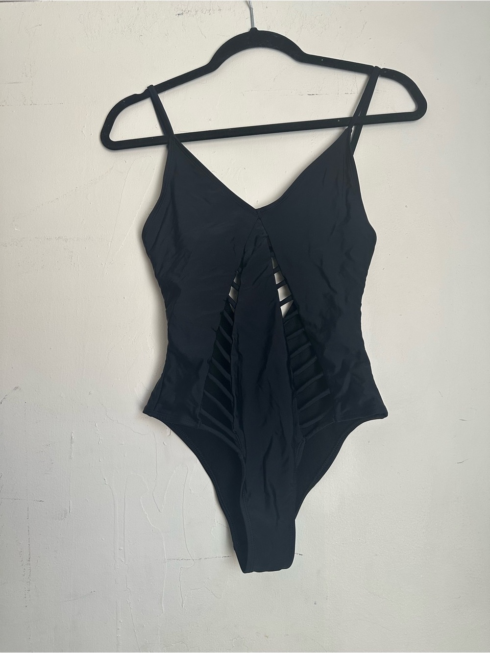 Betty Jade Black Strappy Cutout One-Piece Swimsuit